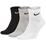 Nike Everyday Cotton Cushioned Erkek Beyaz Siyah Gri 3Lü Çorap 