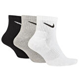 Nike Everyday Cotton Cushioned Erkek Beyaz Siyah Gri 3Lü Çorap 