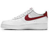 Nike Air Force 1 '07 Leather White Hakiki Deri Erkek Sneaker Beyaz Kırmızı Swoosh