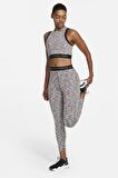 Nike Pro Training Space Dye Legging Tight Fit Toparlayıcı Siyah Gri Tayt