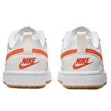 Nike Court Borough Low 2 GS Leather Unisex Sneaker Hakiki Deri Günlük Spor Ayakkabı Beyaz Turuncu