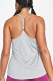 Nike Dri-Fit Training One Elastika Women's Tank Top Kadın Spor Atlet Gri