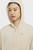 Nike Sportswear Jersey Loose Fit Full Zip Hoodie Bol Kalıp Kapüşonlu Bej Sweat