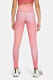 Nike One Girls Printed Dri Fit High Rise Leggings Pink Yüksek Belli Çocuk Taytı Pembe