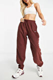 Nike Plush High Rise Oversize Cuffed Fleece Sweatpants Kadın Geniş Kalıp Polar Eşofman Altı Bronz Kahve