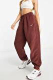 Nike Plush High Rise Oversize Cuffed Fleece Sweatpants Kadın Geniş Kalıp Polar Eşofman Altı Bronz Kahve