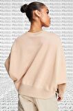 Nike Sportswear Essential Collection Fleece Oversized Crew Kadın Sweatshirt Bej