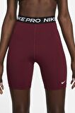 Nike Pro 365 Shorts Tights Yüksek Belli Toparlayıcı 18 cm Bordo Biker Tayt Şort