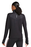 Nike Therma Dri-Fit Yarım Fermuarlı El Korumalı Koşu Üstü Siyah