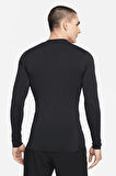 Nike Pro Dri Fit ADV Athletic Tight Fit Training Body Kalın Sıkı Erkek Koşu Antrenman Üstü Sweatshirt Siyah
