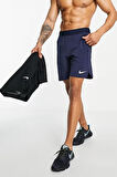 Nike Pro Dri Fit Flex Vent Max 8 inch Shorts Fermuarlı Erkek Antrenman Şortu Lacivert