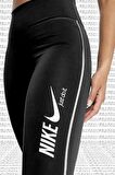 Nike One Dri Fit Training Printed Black Leggings Toparlayıcı 2 İç Cepli Siyah Tayt