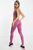 Nike Running Fast Dri Fit Leggings Roze Epic Lux Buhar Bariyer Cepli Şekillendirici Toparlayıcı Mor Spor Tayt