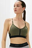 Nike Dri Fit Indy V Neck Light Support Womens Bra Khaki Kadın Sporcu Sütyeni Haki