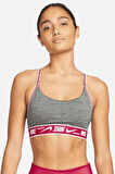 Nike Training Indy Dri Fit Light Support Swoosh Taping Sports Bra Büstiyer Sporcu Sütyeni Gri