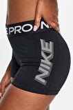 Nike Pro Training Dri Fit Graphic 3 inch Booty Shorts Kadın 8cm Antrenman Şortu Siyah