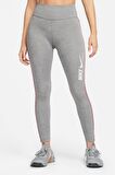 Nike One Dri Fit Training Printed Grey Leggings Toparlayıcı 2 İç Cepli Gri Tayt