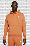 Nike Sportswear Hoodie Fleece Şardonlu Kapüşonlu Bol Kesim Sweatshirt Orange