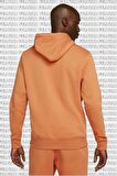 Nike Sportswear Hoodie Fleece Şardonlu Kapüşonlu Bol Kesim Sweatshirt Orange