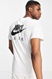 Nike Air Logo Cotton Men's White T-shirts Erkek Pamuklu Tişört Beyaz