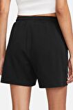Nike Sportswear Essential Fleece Loose Fit Short Black Geniş Ağlı Bol Kesim Kadın Şortu Siyah