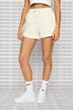Nike Sportswear Essential Fleece Loose Fit Short Geniş Ağlı Bol Kesim Kadın Şortu Krem