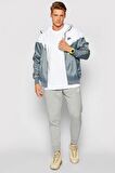Nike Sportswear Windrunner Jacket Kapüşonlu Erkek Ceketi Beyaz Gri