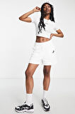 Nike Air High Rise Loose Fit Short White Kadın Bol Kesim Yüksek Bel Pamuklu Şort Beyaz
