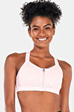 Nike Dri Fit Alpha High Support Padded Zip Front Sports Bra Kadın Fermuarlı Spor Bra Pembe