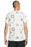 Nike Dri Fit Yoga Soft Tee White Baskılı ince Yumuşak Erkek Tişört Beyaz