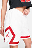 Nike Jordan Heritage Diamond Basketball Loose Fit Shorts White Red Kadın Bol Kesim Şort Beyaz Kırmızı