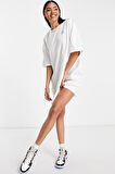 Nike Jordan Essentials Oversize T-Shirt Dress Kadın Oversize Tişört Elbise Beyaz