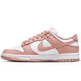 Nike Dunk Low Leather Unisex Sneaker Hakiki Deri Beyaz Pembe Spor Ayakkabı