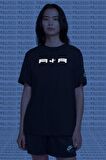 Nike Air Graphic Oversized Reflector S. S. Tee Unisex Reflektörlü Siyah Tişört
