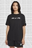 Nike Air Graphic Oversized Reflector S. S. Tee Unisex Reflektörlü Siyah Tişört