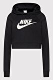 Nike Sportswear Essential Hoodie Kapüşonlu Sweatshirt Siyah DR