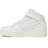 Nike Air Force 1 AF1 Mid Leather Unisex Sneaker Hakiki Deri Bilekli Günlük Spor Ayakkabı Kırık Beyaz