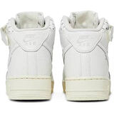 Nike Air Force 1 AF1 Mid Leather Unisex Sneaker Hakiki Deri Bilekli Günlük Spor Ayakkabı Kırık Beyaz