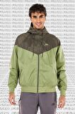 Nike Sportswear Windrunner Jacket Blue Green Kapüşonlu Erkek Ceketi Yeşil Haki