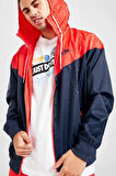 Nike Windrunner Full Zip Jacket Kapüşonlu Erkek Ceket Rüzgarlık Lacivert Kırmızı