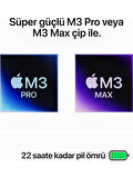 MacBook Pro M3 Max 36GB 1TB SSD macOS 16" Taşınabilir Bilgisayar Gümüş MRW73TU/A