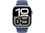 APPLE Watch Series 10 GPS 42mm Silver Aluminium Case with Denim Sport Band - M/L