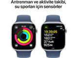 APPLE Watch Series 10 GPS 42mm Silver Aluminium Case with Denim Sport Band - M/L
