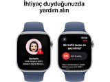 APPLE Watch Series 10 GPS 42mm Silver Aluminium Case with Denim Sport Band - M/L