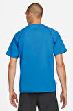Nike Training Dri Fit ADV Tshirt Blue Bol Kesim Dalgıç Kumaşı Erkek Antreman Tişört Mavi