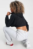 Nike Jordan Sport Fleece Crop Pullover Loose Fit Hoodie Kadın Kapüşonlu Bol Kesim Sweatshirt Siyah
