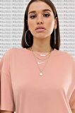 Nike Sportswear Oversized T-Shirt Unisex Nakış Swooslu Turuncu Tişört