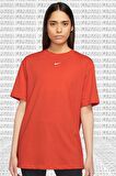 Nike Sportswear Oversized Tee Unisex Nakış Swooslu Bol Kesim Tişört Somon Turuncu