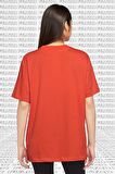 Nike Sportswear Oversized Tee Unisex Nakış Swooslu Bol Kesim Tişört Somon Turuncu