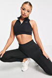 Nike Air Dri Fit Swoosh Mockzip Fermuarlı Pedli Kadın Siyah Bra
